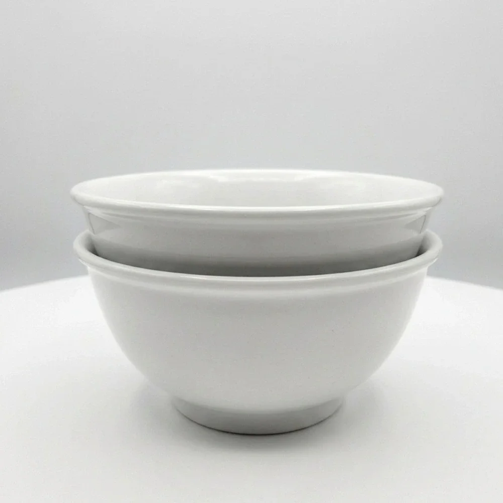 Pottery Barn Outlet Suppertime White Ceramic Bowls Set of 2 Microwave Safe